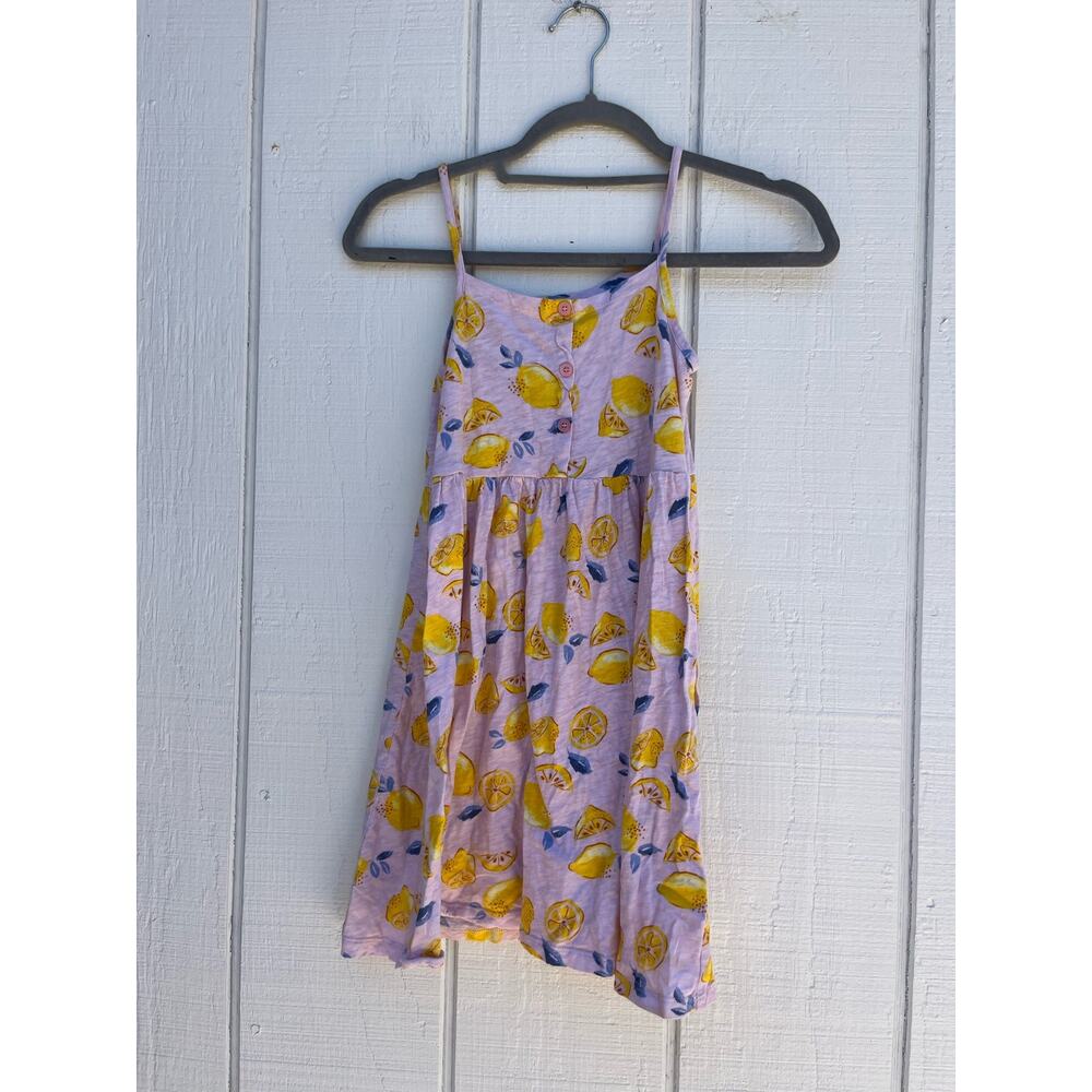 Canifa Girls‎ Cotton Summer Sun Dress, Light Pink With Lemons, Size 8